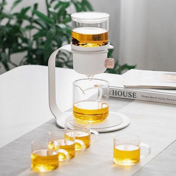 로하티 뮤트 드롭 티메이커 찻잔세트 6인 유리 티팟 버튼차포트 (화이트)