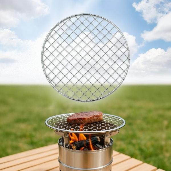 바비큐불판 바베큐불판 헬로그릴 304스텐 원형 미니 석쇠 (20cm)