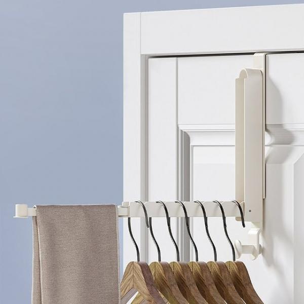 쭉 늘어나는 접이식도어행거 방문 옷걸이 도어후크 문걸이행거 (화이트)