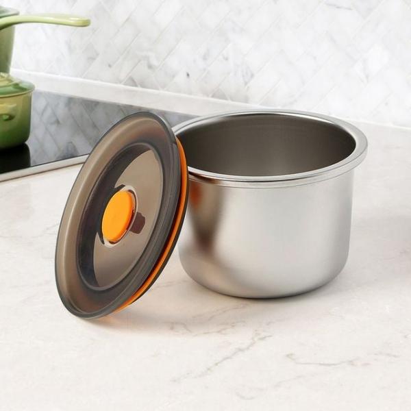 냉동실반찬통 냉동보관반찬통 온프레시 전자레인지 스텐 밀폐용기 원형 (440ml)