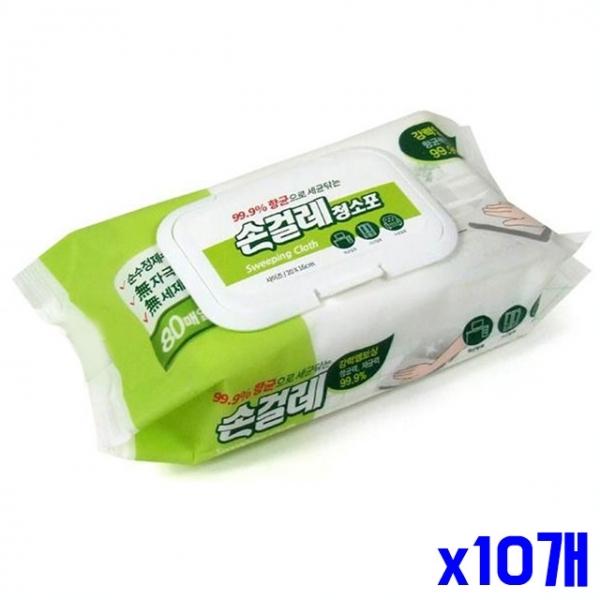 캡형 손걸레 청소포 80매 x10개