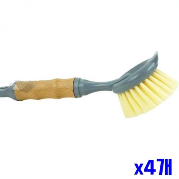 튼튼한 우드 브러쉬 청소솔 원형 x4개 청소도구