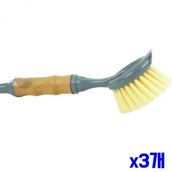 튼튼한 우드 브러쉬 청소솔 원형 x3개 욕실바닥청소