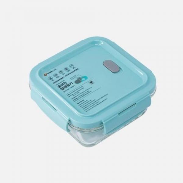 신선 정사각 유리 밀폐용기 340ml 보관 주방용품