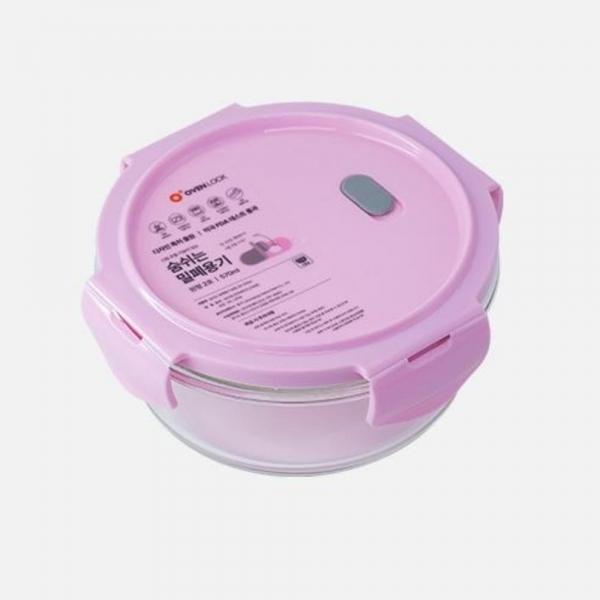신선 원형 유리 밀폐용기 570ml 음식보관 주방용품