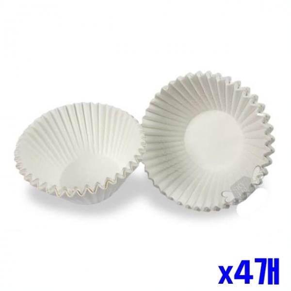 베이킹용 화이트 머핀컵 대 x4개 베이킹용품 베이킹컵