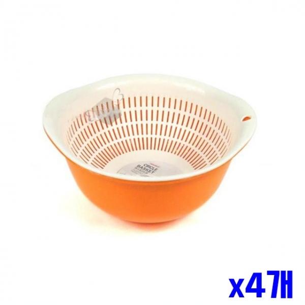 야채 물빠짐 원형 채망 바스켓 중 x4개 생활용품 채반