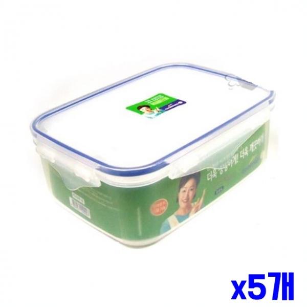 플라스틱 밀폐용기 직사각 2.0L x5개 주방용품
