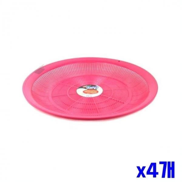 물빠짐 납작 원형 채반 58.5x7cm x4개 주방용품 채망