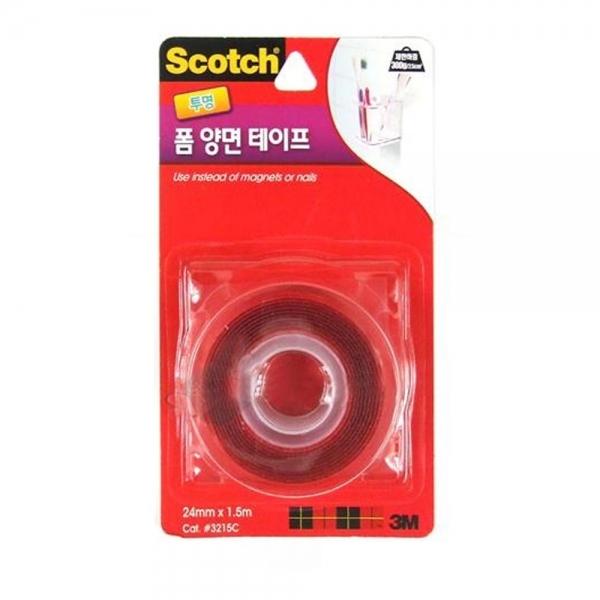 투명 스카치 양면테이프 1.5M 문구용품 양면테잎