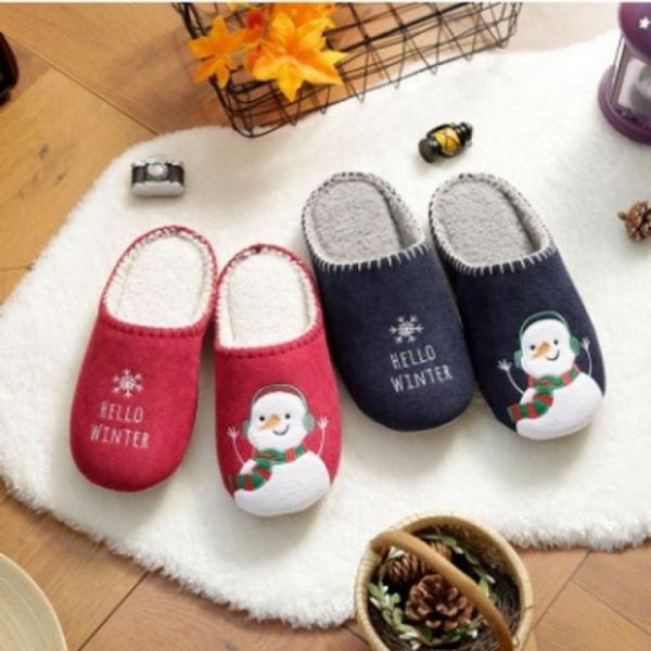 HOME SLIPPER 눈사람 커플 크리스마스 슬리퍼 욕실 리빙 침실 거실 거실화