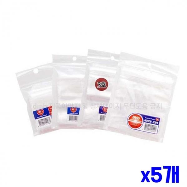 다용도 투명 지퍼백 18매 10x15cm x5개 주방일회용