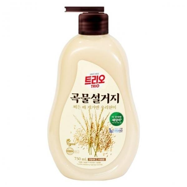 트리오 곡물설거지 우리현미 주방세제 용기 750ml