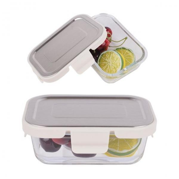 스텐 내열 직사각 밀폐용기 370ml 1호