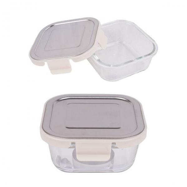 스텐 내열 정사각 밀폐용기 520ml 2호