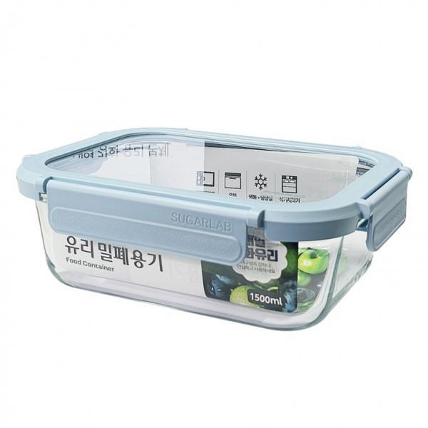 롯데 이라이프 유리밀폐용기 직사각 1500ml