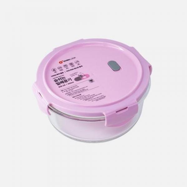 신선 원형 유리 밀폐용기 840ml 음식보관 보관