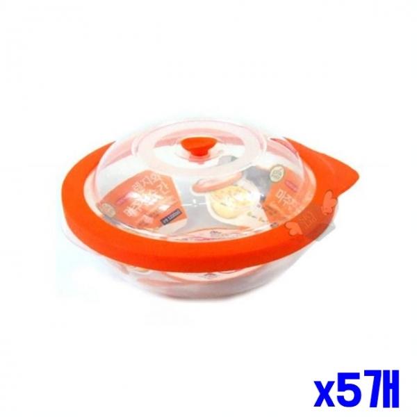 전자렌지 전용 밀폐용기 원형 1200ml x5개 오븐용기