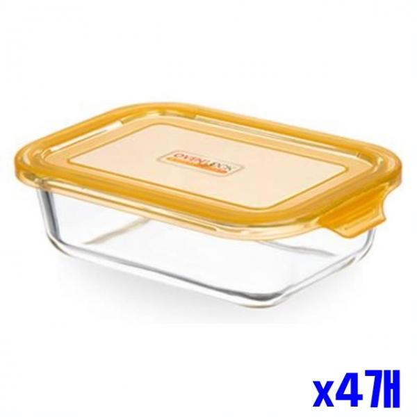 투명한 내열유리 밀폐용기 1040ml x4개
