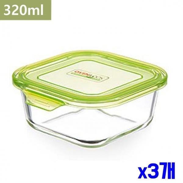 정사각형 오븐사용 밀폐용기 320ml x3개