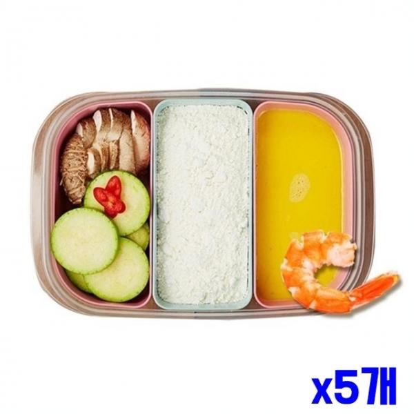 칸칸 3칸 밀폐용기 1.3L x5개