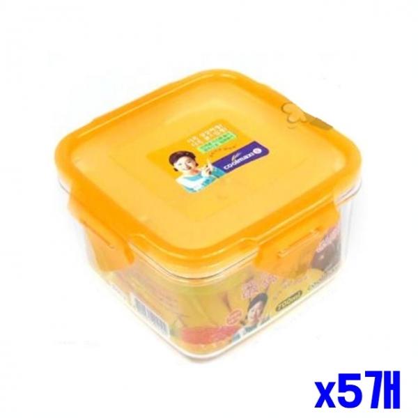 플라스틱 간편용기 정사각 700ml x5개 플라스틱용기