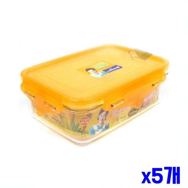 플라스틱 간편용기 직사각 900ml x5개 밀폐용기