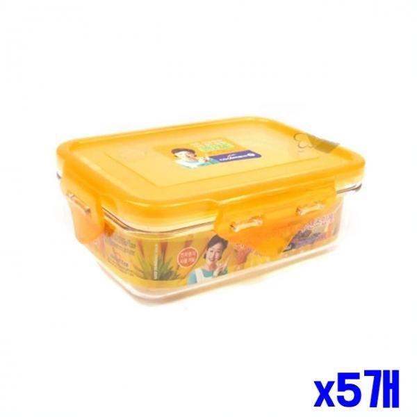 플라스틱 간편용기 직사각 500ml x5개 플라스틱보관통