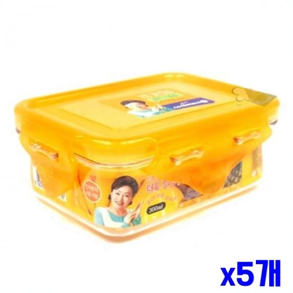 플라스틱 간편용기 직사각 300ml x5개 플라스틱용기