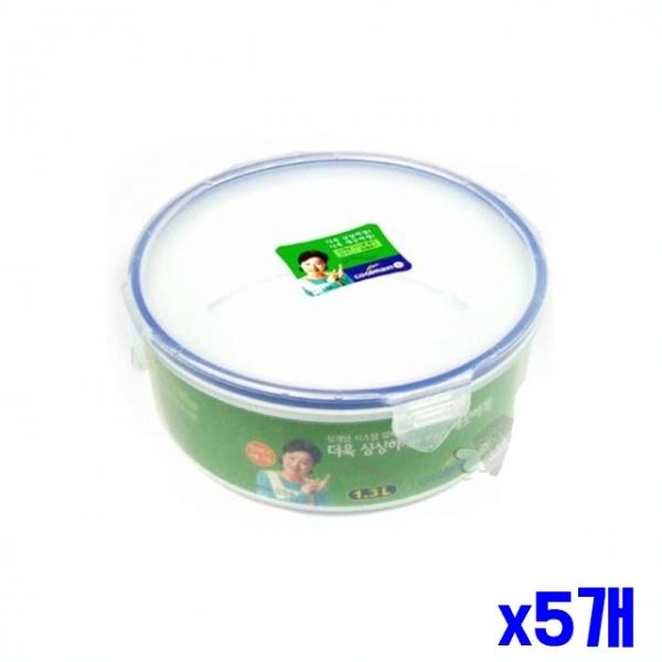 플라스틱 간편용기 원형 1.3L x5개 밀폐용기 음식보관