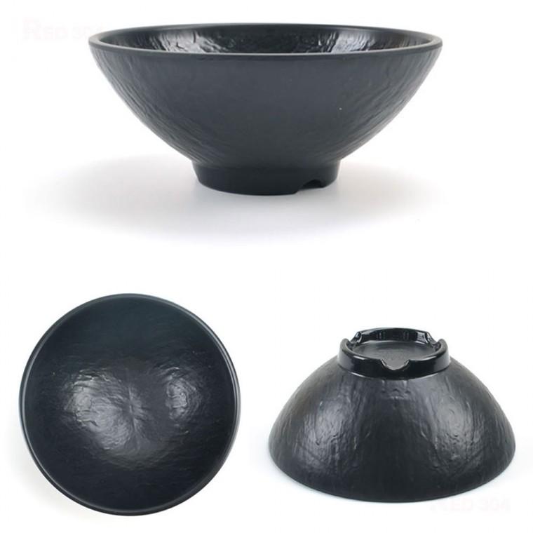블랙 멜라민 한정식 대접 국수 우동 면기 면그릇 샐러드볼 지름 22.5cm 25.3cm