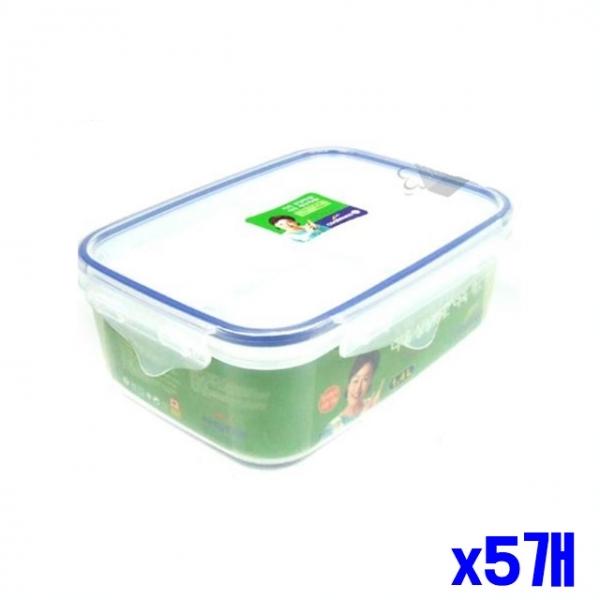플라스틱 밀폐용기 직사각 1.4L x5개 플라스틱보관통