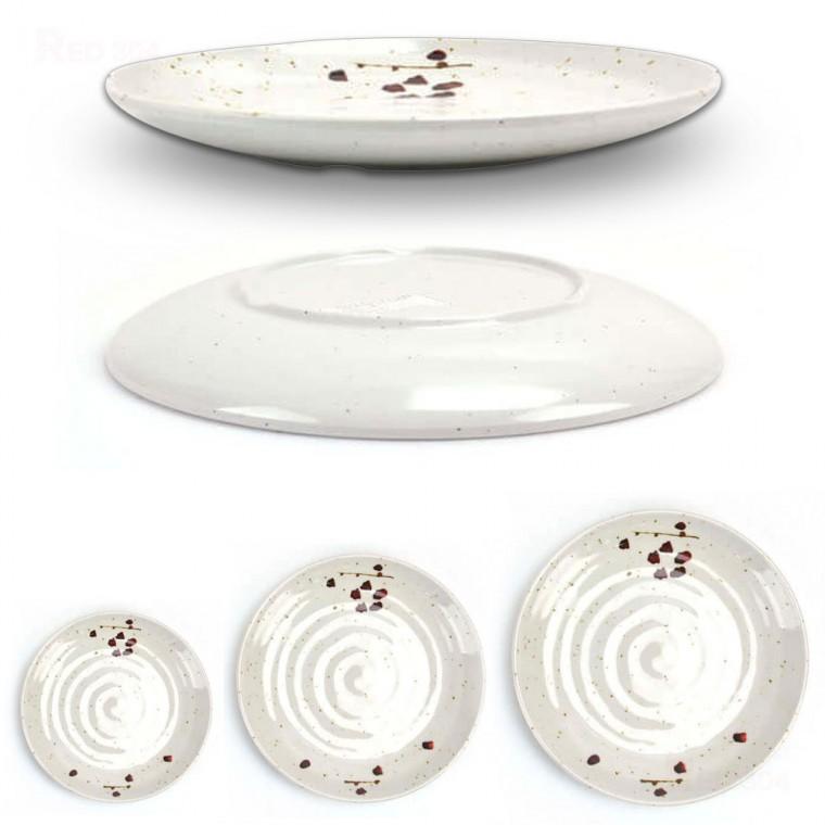 멜라민 원형 한정식 뷔페 음식 반찬 접시 일식 스끼다시 반찬그릇 지름 20.2cm 22.5cm 26cm 27.7cm