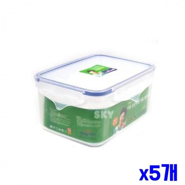플라스틱 간편용기 직사각 1.3L x5개 플라스틱보관통
