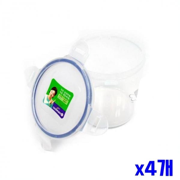 플라스틱 간편용기 원형 900ml x4개 음식보관