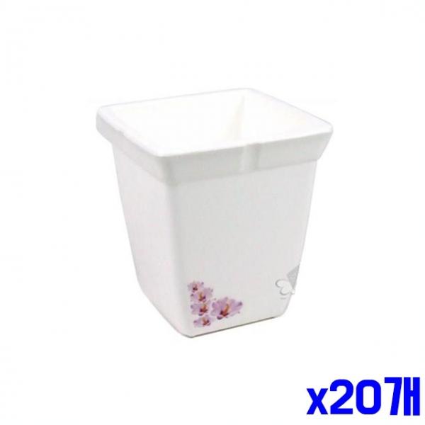 화이트 정사각 화분 10.8x10.8x12cm x20개 화분용기