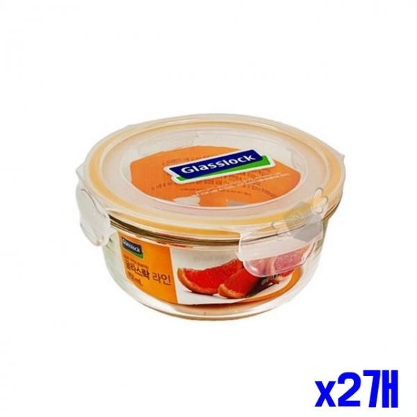 원형 유리 밀폐용기 950ml x2개 유리반찬용기 보관