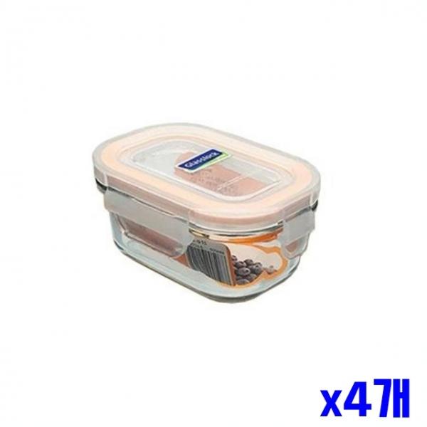 핸디형 직사각 유리 밀폐용기 150ml x4개 보관