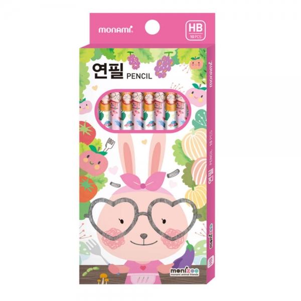 440C] 2000 모나미 모니주 연필 HB 10본입 핑크 (6개세트)