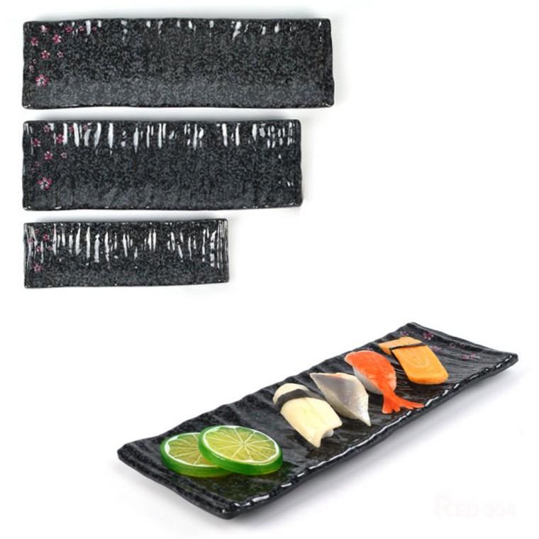 멜라민 일식 스끼다시 초밥 생선 접시 한정식 찬기 생선구이 반찬접시 반찬그릇 길이 32.5cm 37cm