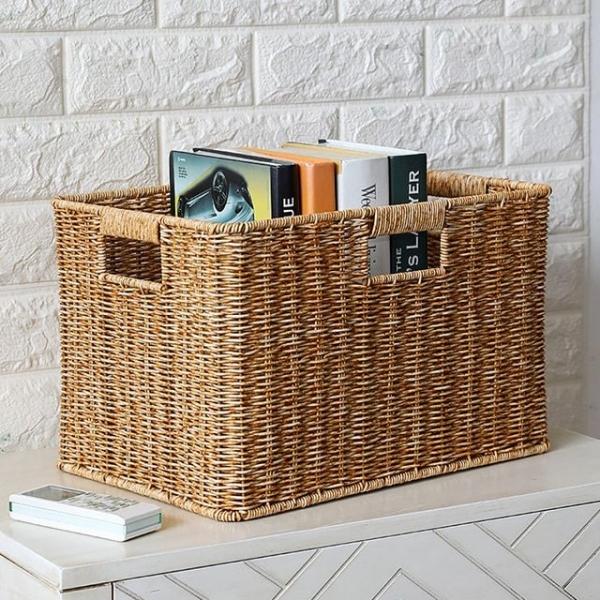 라탄짜임 사각 바구니 바스켓 (40x26cm)