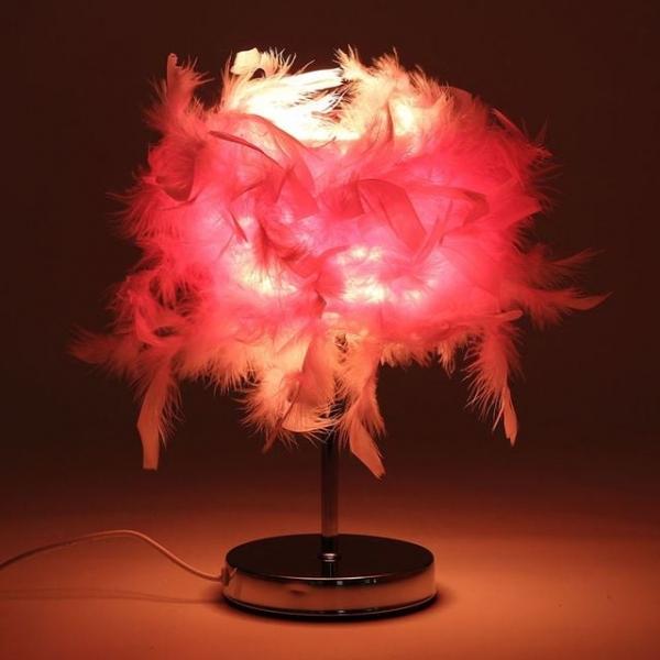 이카루스 깃털 무드등 스틸받침 USB LED 인테리어스탠드 수면등 (핑크)