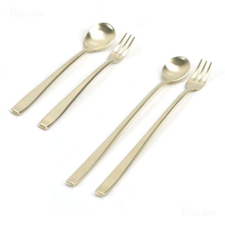 티타늄 과일 케이크 디저트 티스푼 티포크 롱티스푼 롱티포크 14.5cm 19.5cm