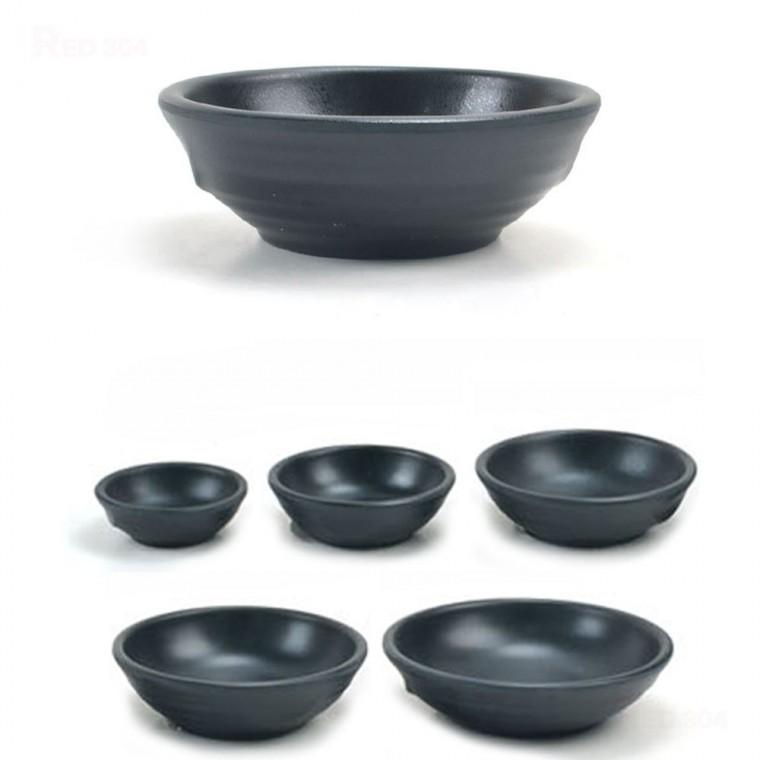 블랙 멜라민 양념 소스 종지 앞접시 찬기 반찬그릇 반찬접시 7.5cm 9.5cm 11.3cm 13.2cm 15cm