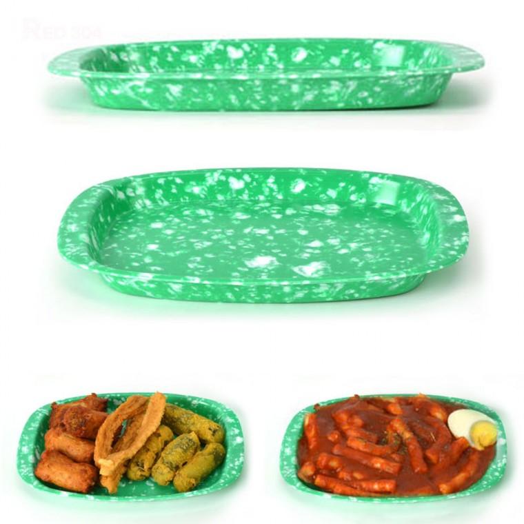 멜라민 순대 튀김 떡볶이 분식 접시 한식 앞접시 찬기 반찬그릇 반찬접시 4호 길이 22cm