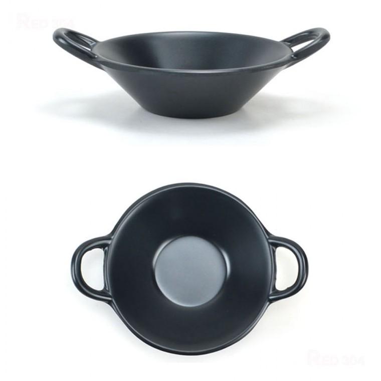 블랙 멜라민 한정식 일식 손잡이 종지 찬기 반찬그릇 간장 초장 양념 소스 그릇 지름 7.7cm 8.6cm