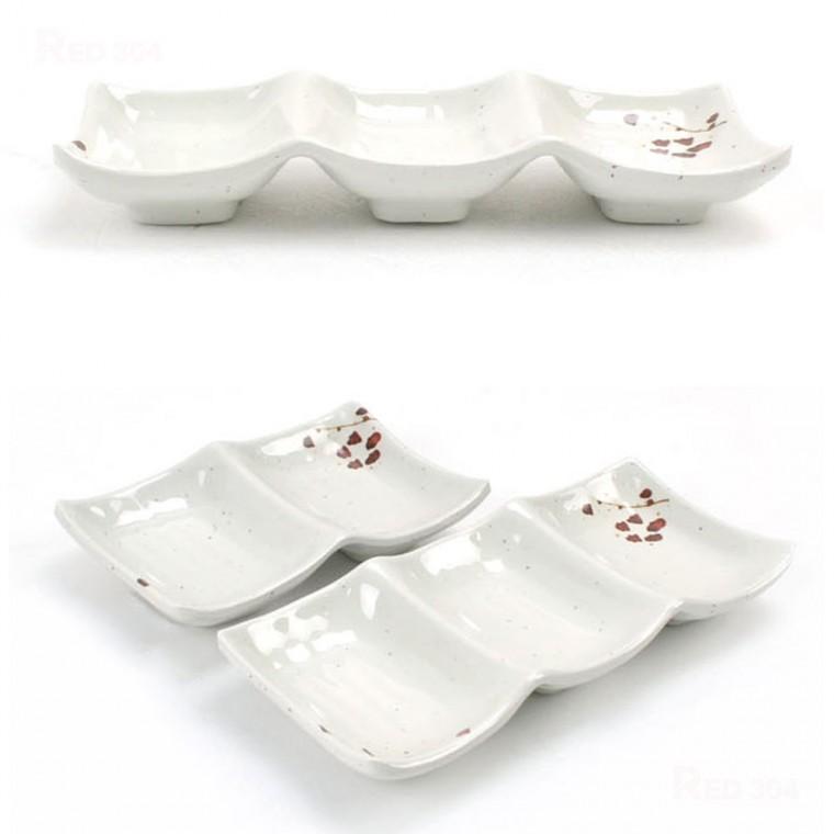 일식 한정식 멜라민 2칸 3칸 나눔접시 찬기 와사비 간장 초장 마늘 쌈장 양념 소스 종지 그릇 반찬그릇