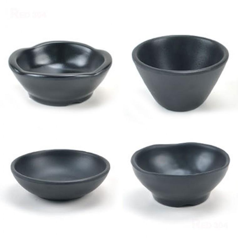 블랙 멜라민 한정식 일식 종지 찬기 반찬그릇 와사비 간장 초장 양념 소스 그릇 1호 2호 3호 4호