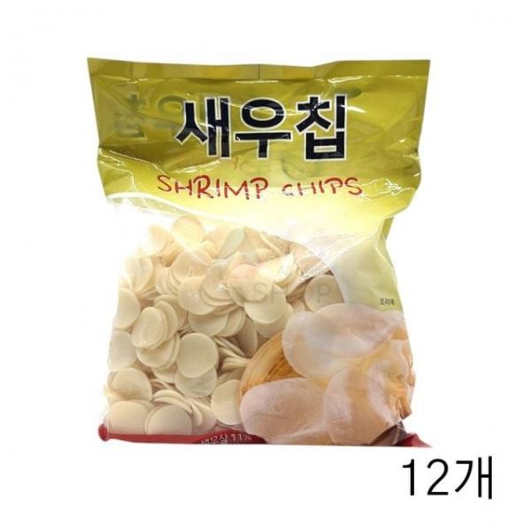 bns 튀겨먹는 안주 푸드올마켓 사지앙 새우칩 1kg X 12개