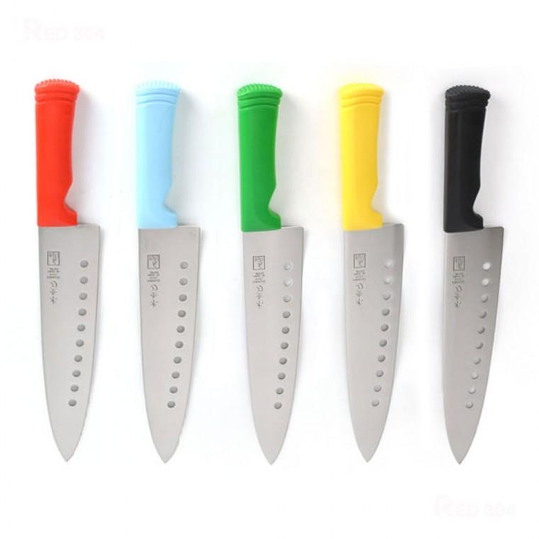 일본 제작 우수한 경도 절삭력 유지력 타공형 주방 식도 주방칼 부엌칼 손잡이 색상선택 총길이 35.5cm
